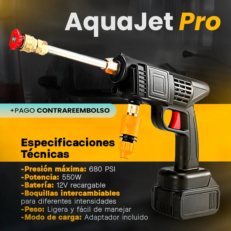 AquaJet Pro: Hidrolavadora portatil de 2 baterias